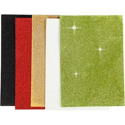 2mm EVA Foam Sheet - Glitter Christmas - A5 - 5 Pcs