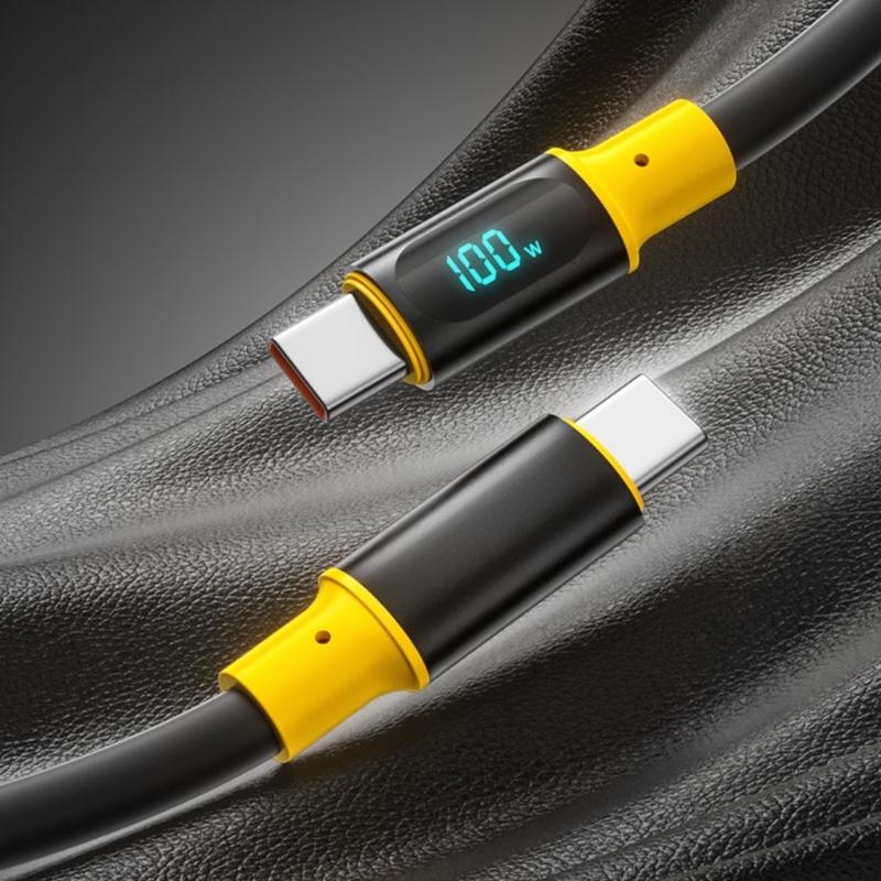 Fast Speed PD100W Power Cord Digital Display Charging Cable for Fast Charging and Data Sync Double End USB C Port