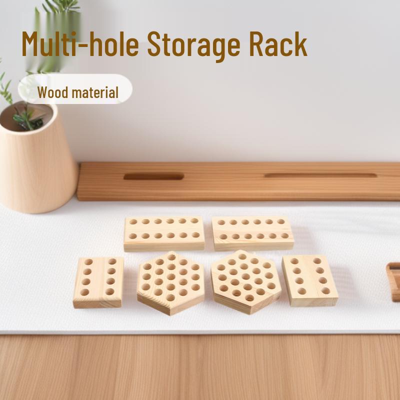 

Wooden Pliers Storage Rack for Desktop - DIY Organizer for Round Tip and Flat Nose Nylon Pliers. 6 Holes, 7.5*7.5*2.5 cm, Natural Wood
