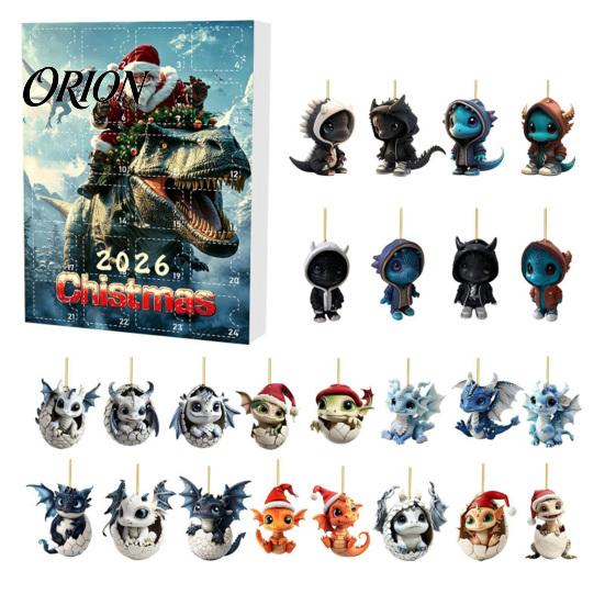 Exquisite Christmas Gift Box Dragon Advent Calendars 2026, 24 Days Countdown Calendar with Acrylic Hanging Ornaments Ornaments, Collectible