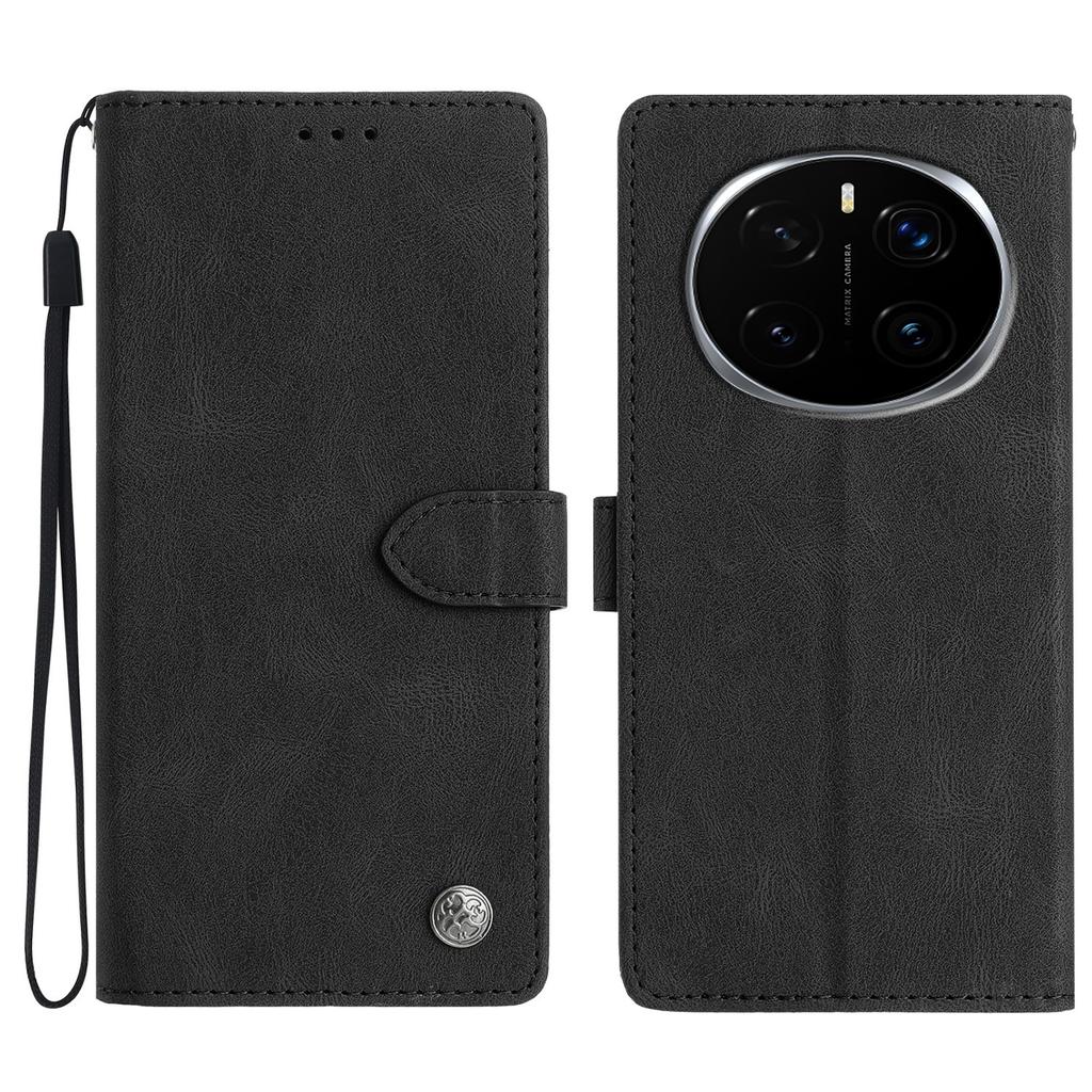 For Honor Magic7 Pro 5G Leather Case Solid Color Phone Wallet Cover