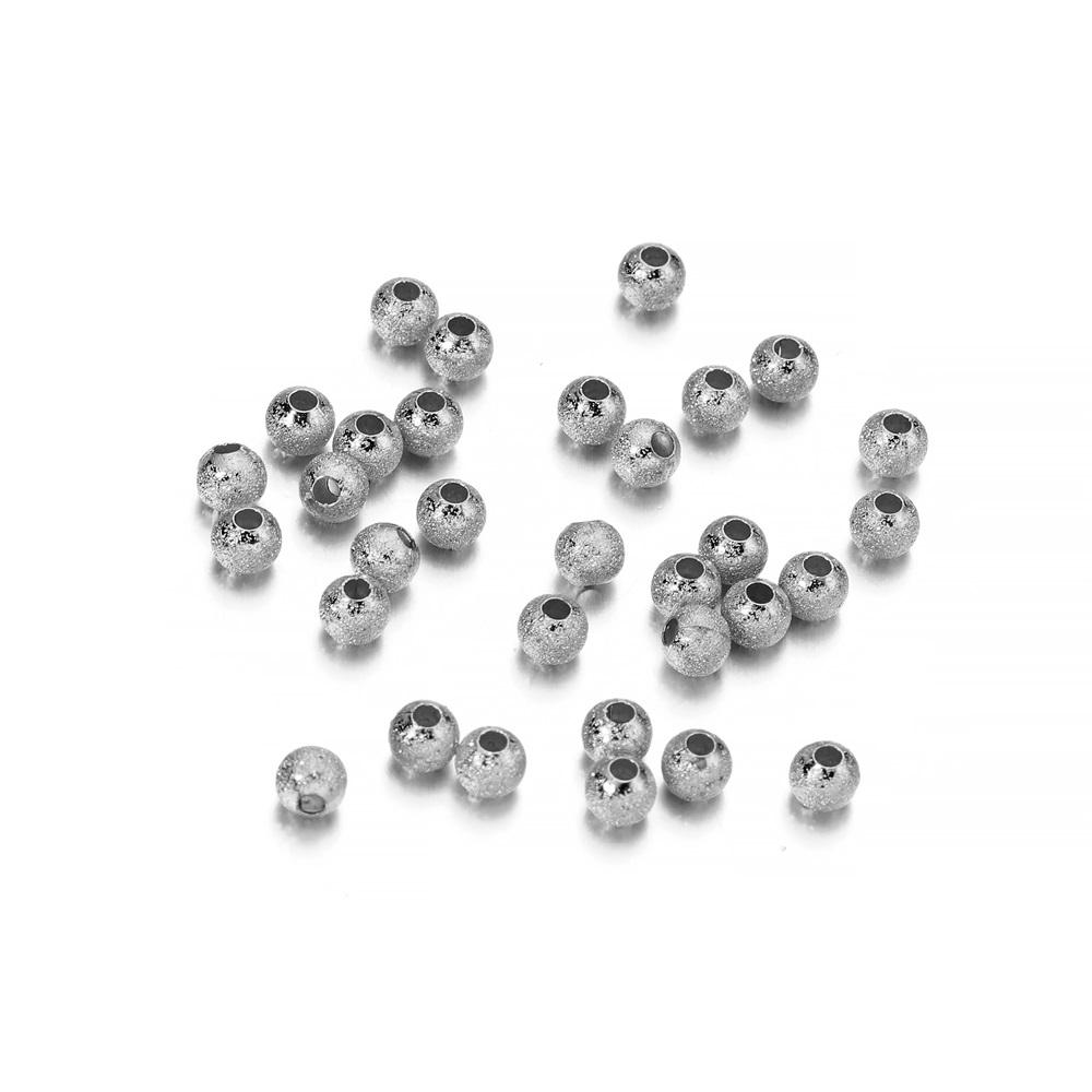 100pcs/Lot 4-12mm Round Copper Matte Loose Spacer Beads Frosted Ball End Seed Supplies For DIY Necklace Bracelet Jewelry Finding