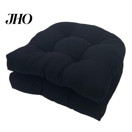 Tufted Outdoor Cushion 2 Pcs Chair Cushions Waterproof U-Shaped Overstuffed Seat Thick Cotton Filling Easy Comfortable To Clean Patio for Living Room