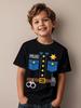 Children's T-Shirt Boy Cool Police Badge Print Fashion Round Neck Short Sleeve Summer Outdoor Sport Perfect Gift T-Shirt for Boy