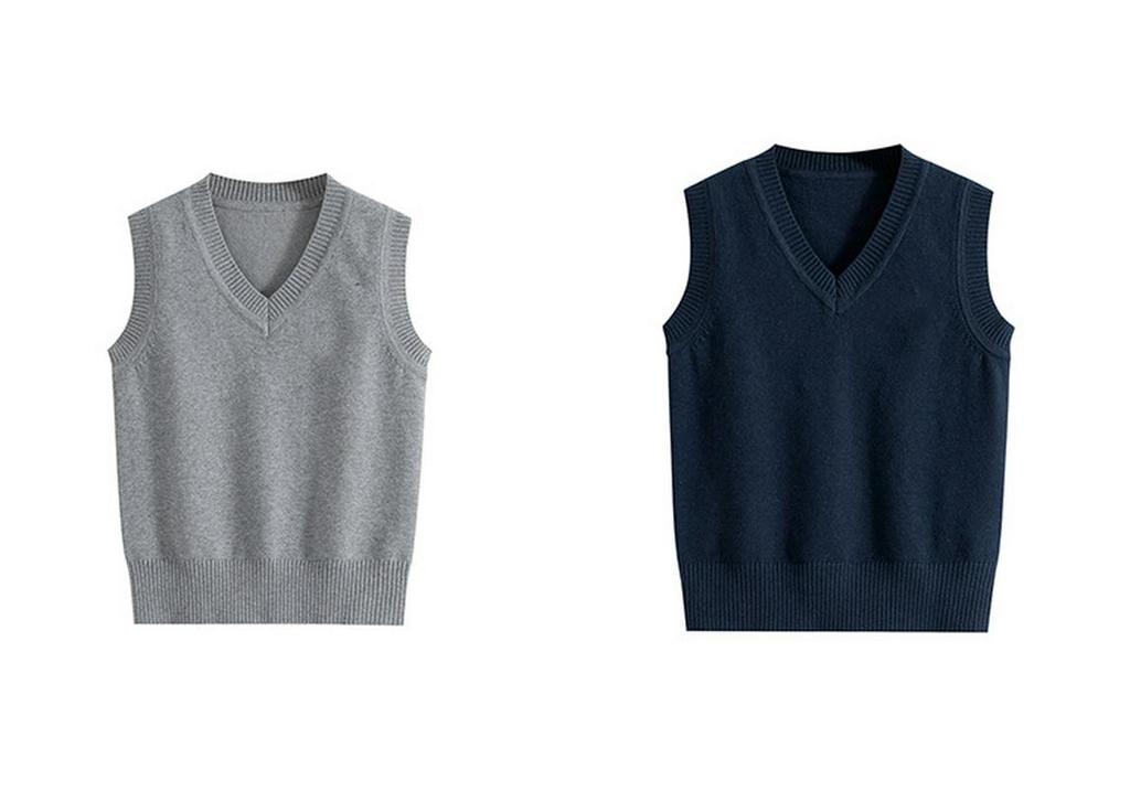 Children's Knitted Vest: British Academy Style for School, Autumn/Winter