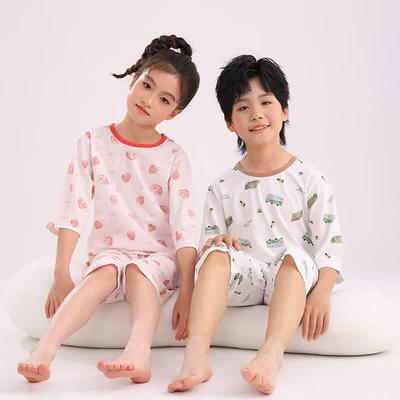 Yuzhaolin Kids' 100% Cotton 3/4 Sleeve Pajama Set