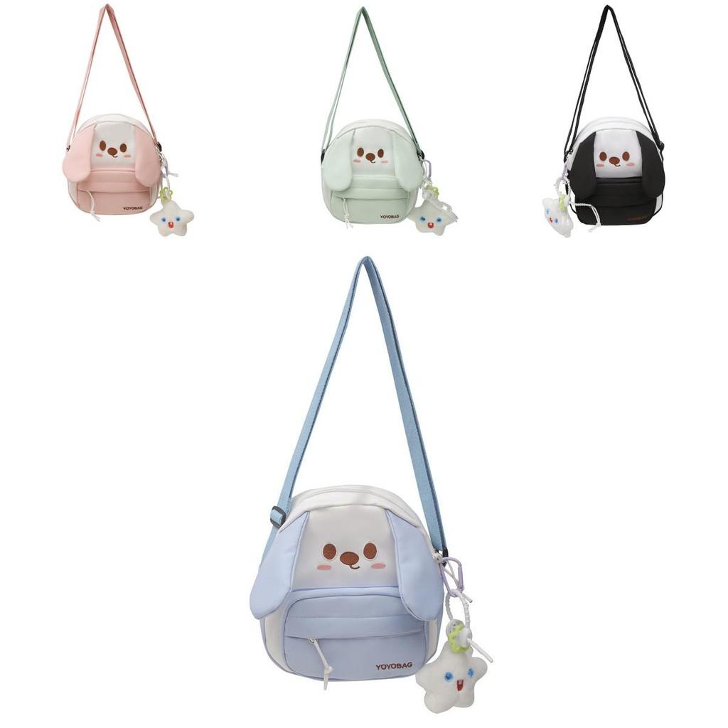 Ears Big Dog Nylon One Single Shoulder Crossbody Bag With Plush Pendant Star