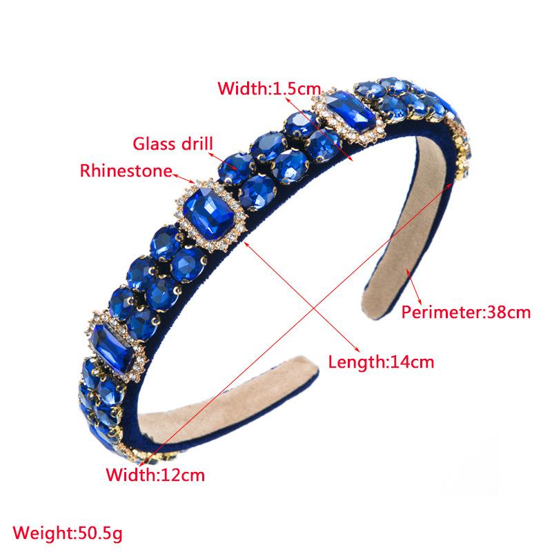 Temperament Hair Band Women Full Diamond Baroque Inlaid Headband