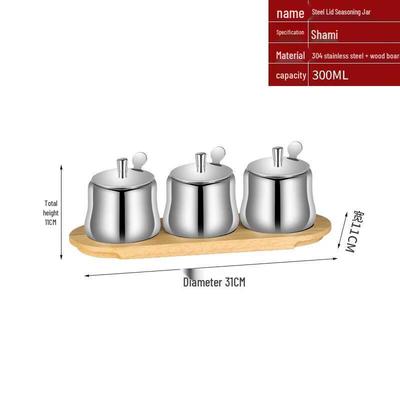 Jihang 304 Stainless Steel Seasoning Jar Set