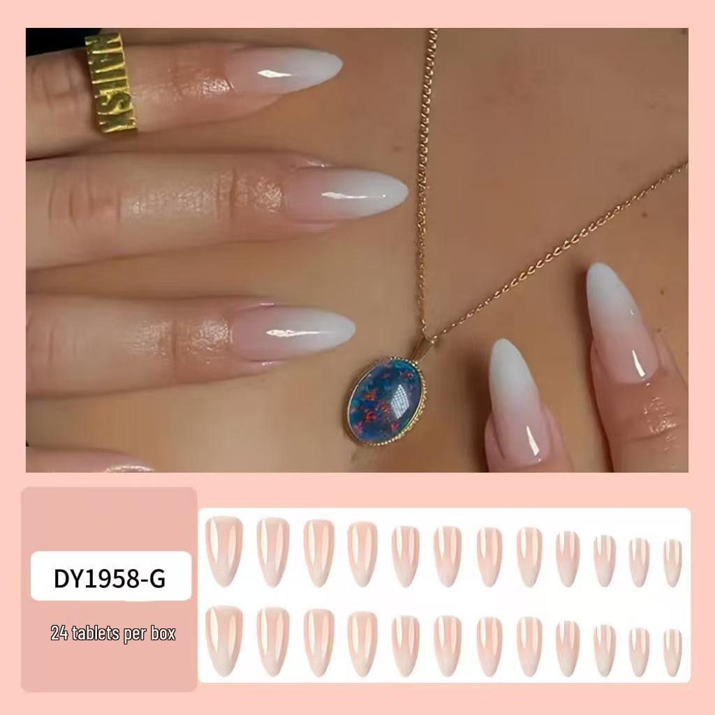 

Diamond-Studded Long Press-On Nails, European & American Nail Art Stickers