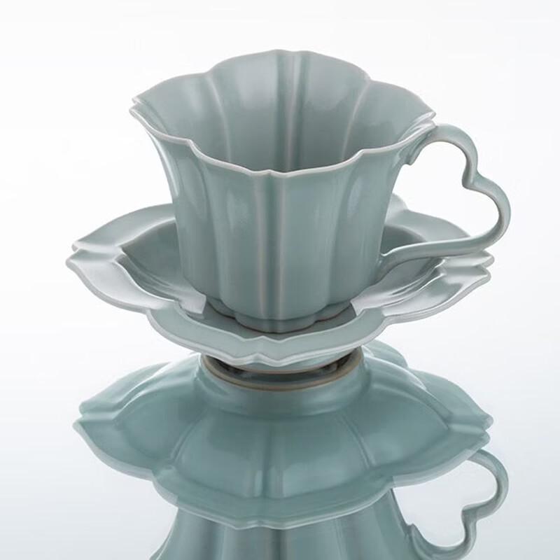 Qunrong Celadon Ru Kiln Ceramic Coffee Cup