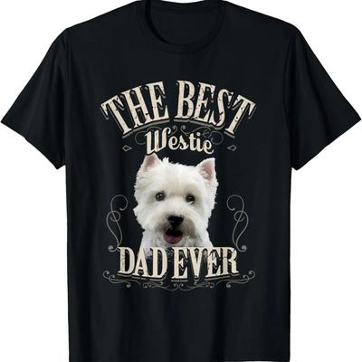 Bester Westie Papa aller Zeiten Lustige West Highland White Terrier Geschenke T-Shirt