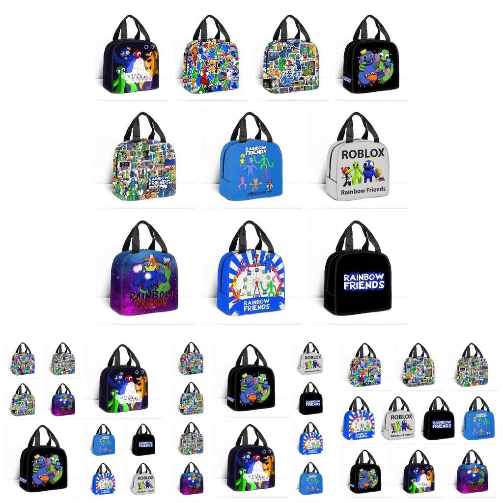 Rainbow Friends Cartoon Style Lunch Bag Thick Aluminum Foil Insulated Picnic Bag