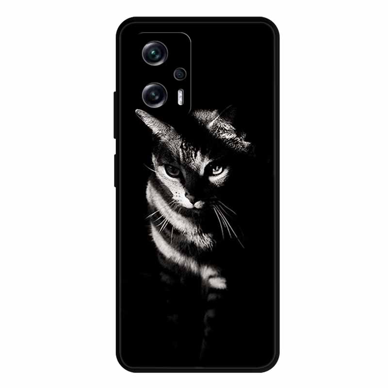 For Xiaomi Poco X4 GT Case X4GT X 4 GT Wolf TPU Silicone Soft TPU Back Cover for Poco X4 GT Para Cartoon Black Edge Fundas Coque