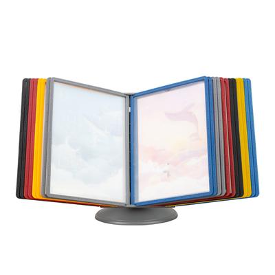 Easy Installation A4 Desktop Page Flipping File Display Shelf Page Flipping Rotating Folder Display Bracket Management Data Rack