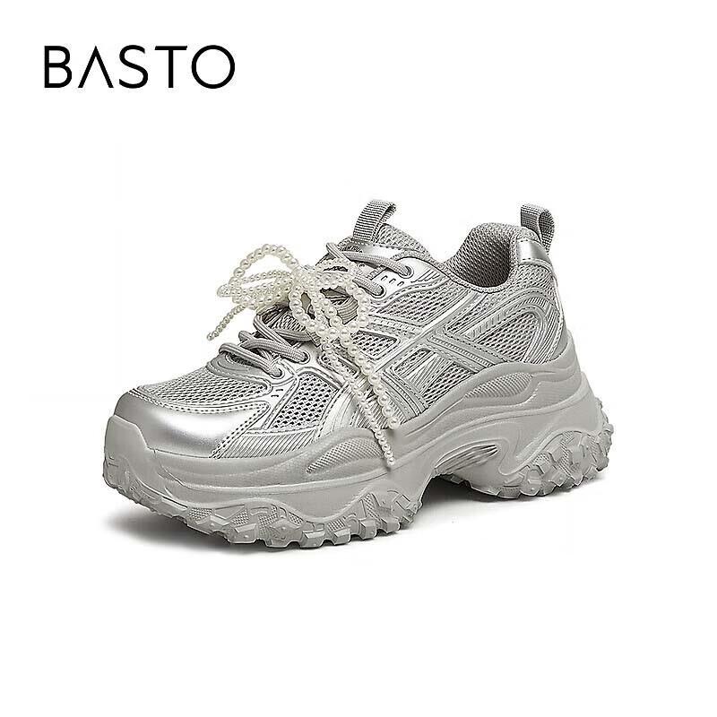 BASTO Women s Chunky Platform Casual Sneakers 40