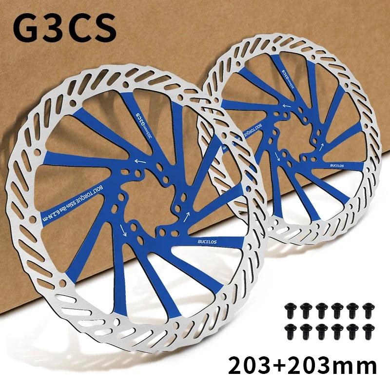 BUCKLOS Bike Brake Rotor G3 160mm 180mm 203mm Hydraulic Disc Brake Rotors with 6pcs Bolts for MTB Mountain Bicycle Accessories