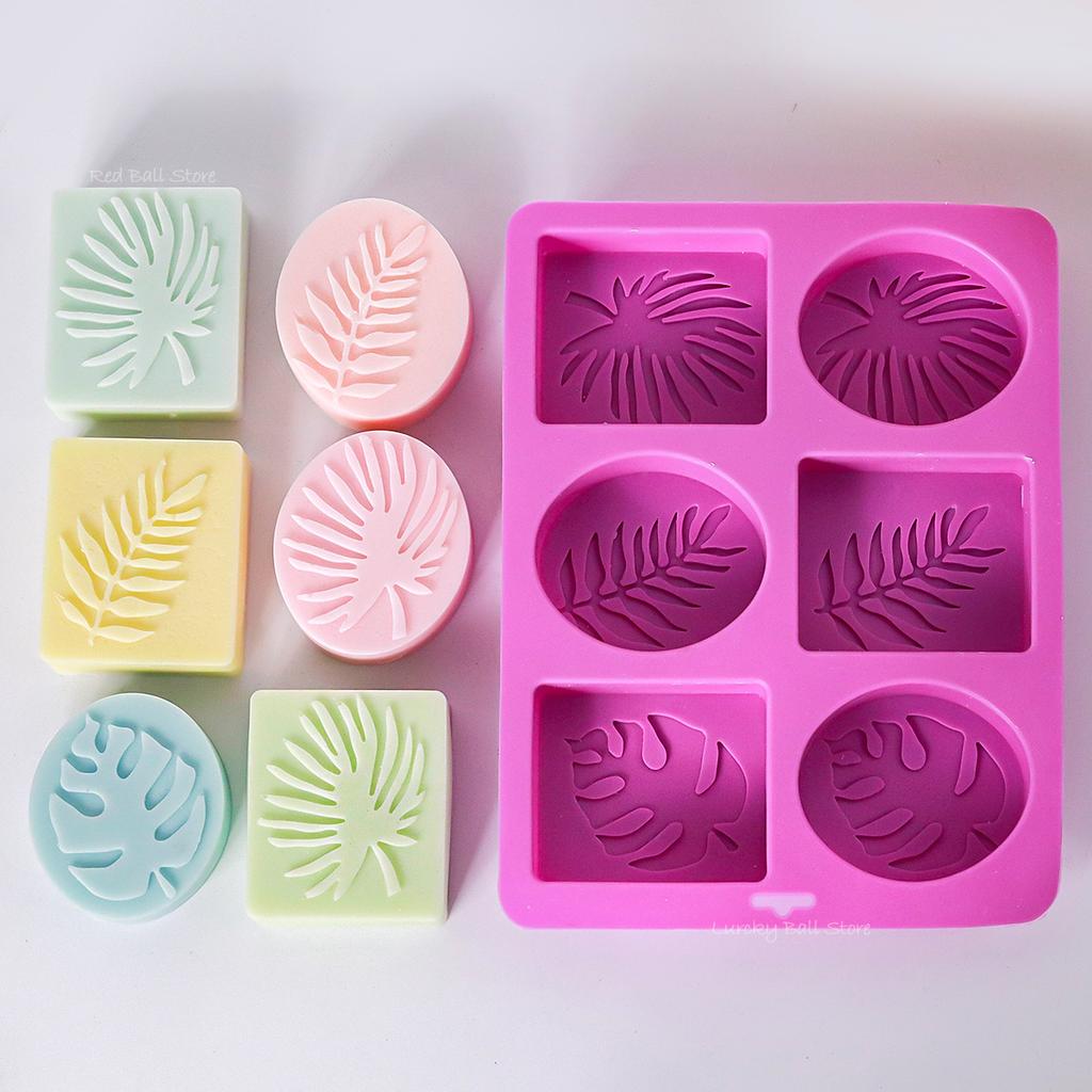 Square Handmade Soap Silicone Mold New DIY Oval Leaves Shaped Soap Making Supplies Handmade Chocolate Cake Decor Baking Tools