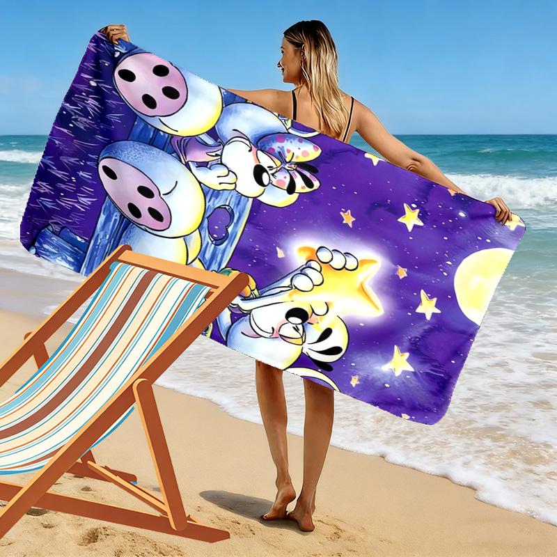 Diddl Cute Print Beach Towel, Large Soft Quick Dry Towel for Beach Camping Swimming