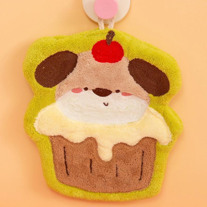 Милые Животные Коралловые Флисовые Полотенца для Рук - Подвесные Впитывающие Полотенца для Кухни и Ванной