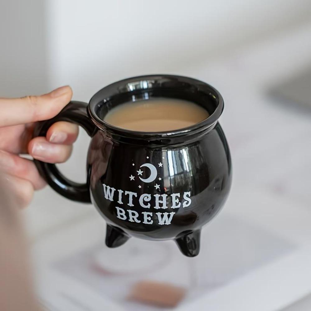 2 Stück Hexenkessel Kaffeetasse Halloween Kessel Tasse Dekorationen Hexenbräu Muster Tasse Keramik Gruselige Hexe Kaffeetasse Geburtstag Getränkebecher