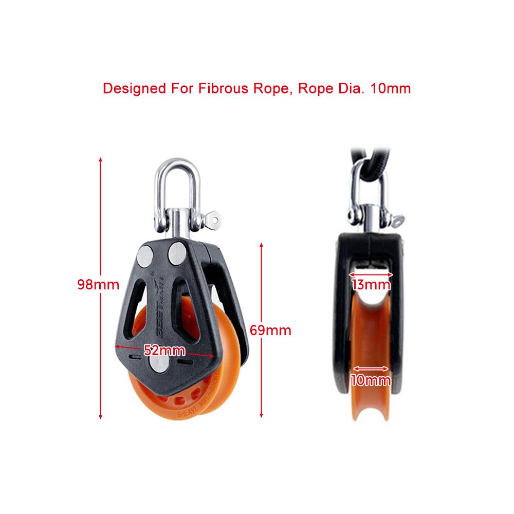 Sailboat Pulley Nylon Crane Pulley Block Lifting Single Pulley Swivel Sailing Pulley