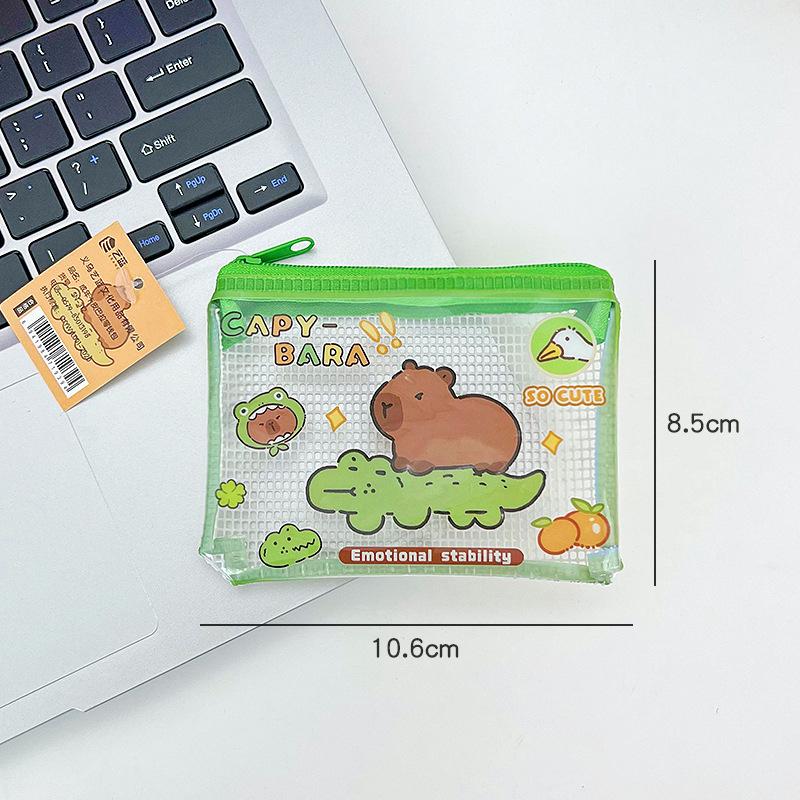 

Мультяшный ПВХ Капибара кошелек для монет милый кошелек портативный водонепроницаемый мини сумка для хранения ключей наушники органайзер для детей подарки 3