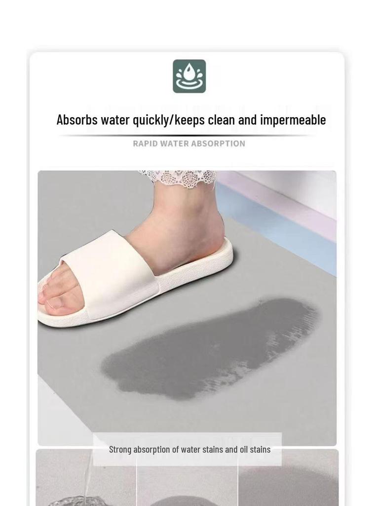 Chinese New Year Blessing Diatom Mud Floor Mat - Water-Absorbent, Dirt-Resistant Bathroom Foot Pad