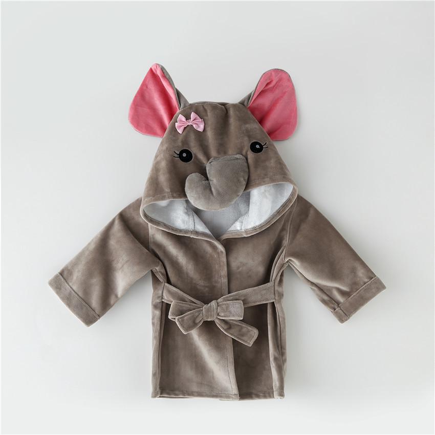 Animal-Shaped Hooded Bathrobe for Infants and Toddlers