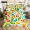 Kawaii Rabbit Duvet Cover Cute Pet Animal Comforter Cover Boho Floral Easter Eggs Bedding Set Happy Easter Gifts for Girls Teens