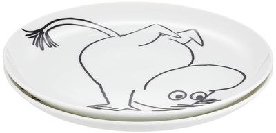 Yamaka Shoten MOOMIN Kuchenteller Teller Paar Set Mikrowellen- und Spülmaschinenfest Mumin Artikel Skandinavisch Tagesgeschenk Geschirr Geschenk Hochzeit Geschenk Hergestellt in