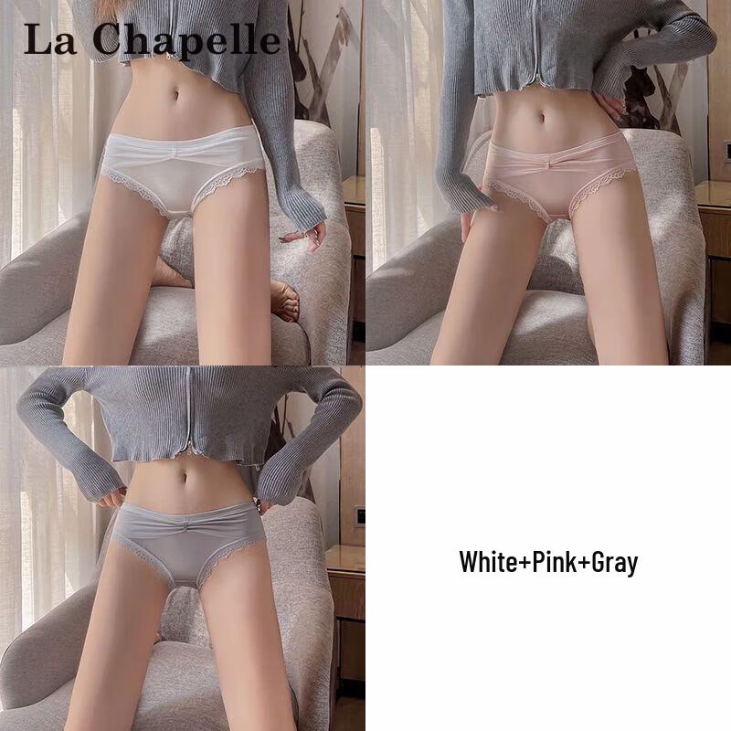 La Chapelle Women s Lace Low-Rise Briefs One Size (Fits 42.5-62.5 kg)