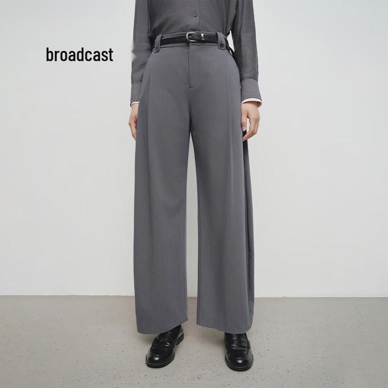 

Broadcast Women s Draped Wide-Leg Suit Trousers L