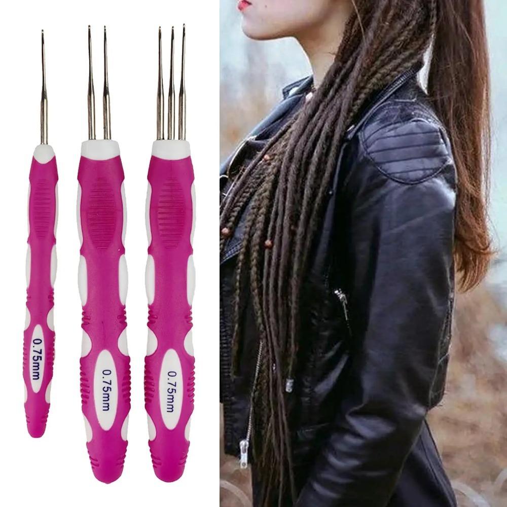 6Pcs/Set Durable Hook Needle Hair Extension Wig Making Kit Micro Hook  for Hair Braid Making