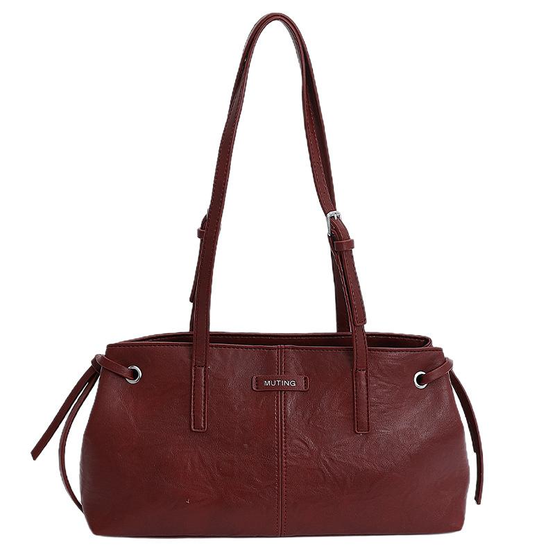 Retro small bag, simple handbag, women's autumn new textured underarm bag, commuter shoulder bag