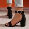 Fashion High Heel Sandals 2025 New Block Heel One Buckle Platform Summer Women's Shoes