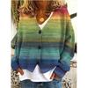 Womens Soft Knit Cardigan Sweater With 3D Print Design Loose Fit Casual Open Front Long Sleeve Pullover