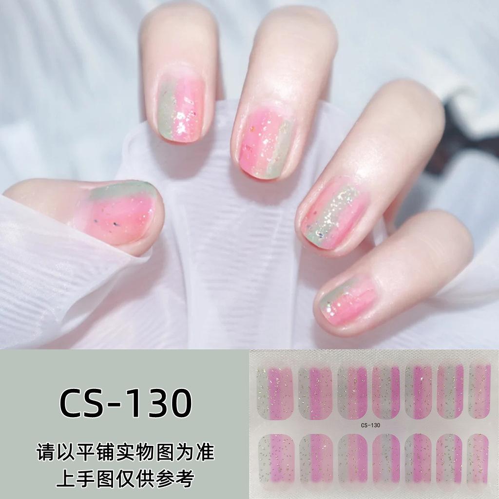 CS Waterproof No-Cure Gel Nail Wraps, Full Cover Contrast Color Tiger Head Pattern Nail Stickers, Nail Patch Films