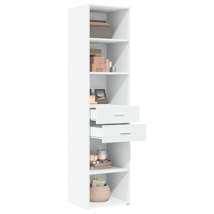 VidaXL Highboard White 45x42.5x185 Cm Engineered Wood, Sideboard, Cupboard, Side Cabinet, Cabinet, Storage Cabinet, 3281448