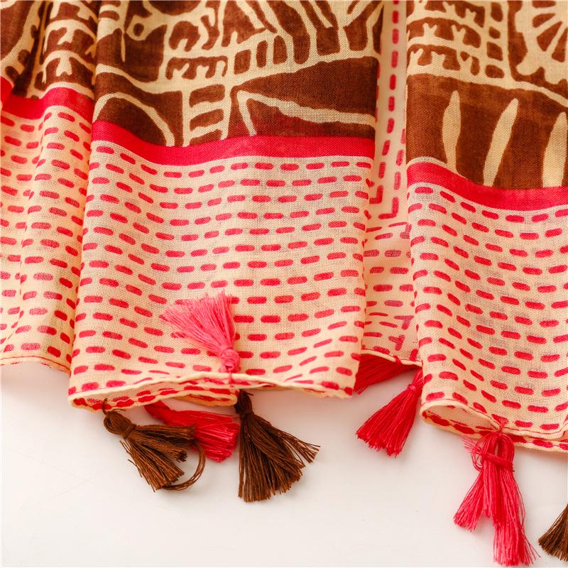 Bohemian Ethnic Style Hand-Painted Bali Yarn Silk Shawl Scarf for Women