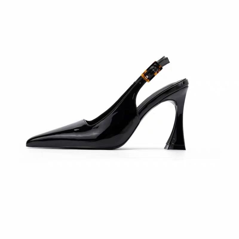

Black professional temperament shallow single shoes women s autumn 2025 new patent leather daily thin heels sexy high heels women 35