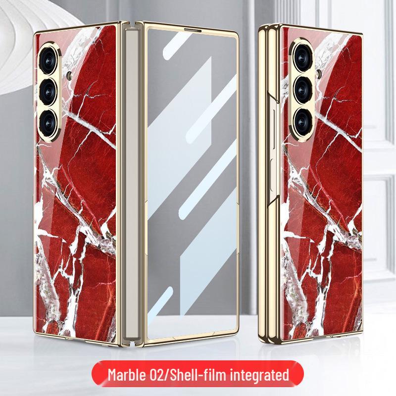 Samsung Z Fold7 Marble Folding Case: Stylish & Trendy Glass Cover for Women