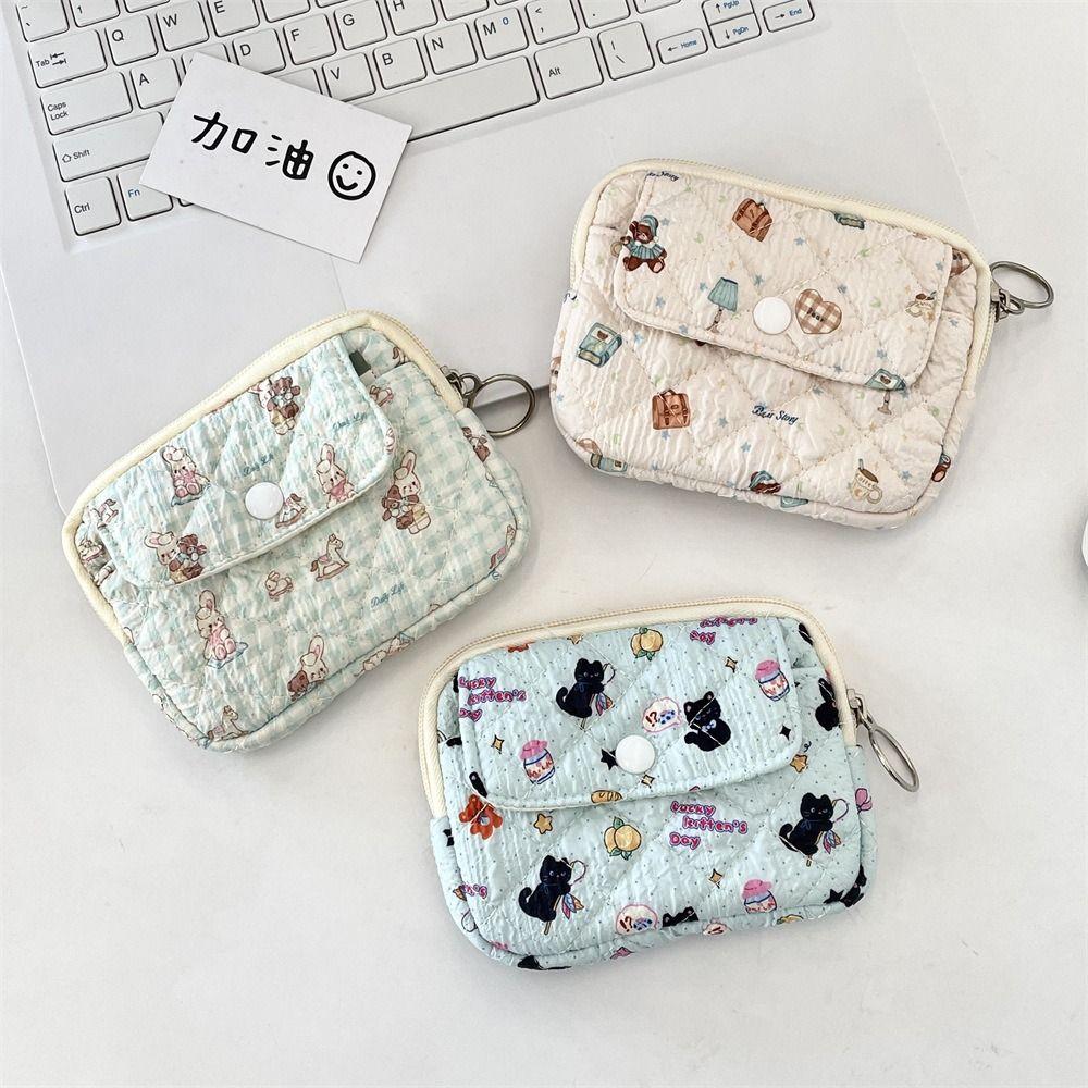 Multifuctional Mini Canvas Coin Purse Korean Style Sanitary Napkin Storage Bag Cute Wallet  Travel