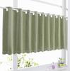 Iams Zasłonki Kawiarniane 2 sztuki 145cm Szerokie x 45cm Długie Tkanina Zaciemniająca Zaciemniające Zasłony Zeon na Małe 45cm Długie w [Wartość / / / Zielony] Okna,