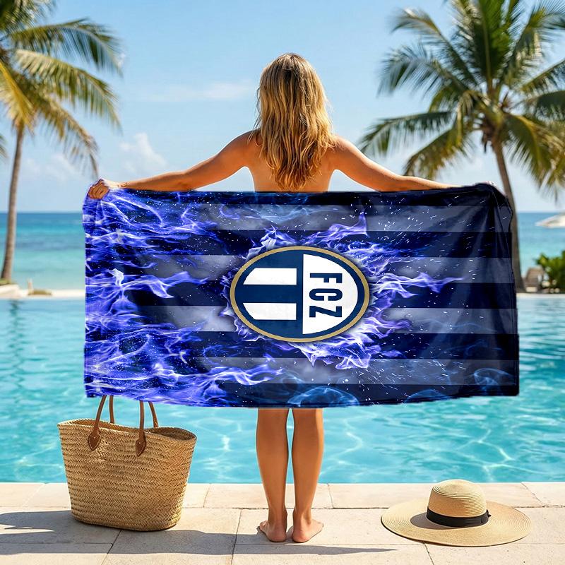FC Zürich Print Quick Dry Beach Towel Microfiber Absorbent Portable Travel Swimming Towel