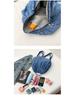 2025 Fashion Washed Denim Versatile Backpack: Crossbody and Casual Schoolbag for College Students