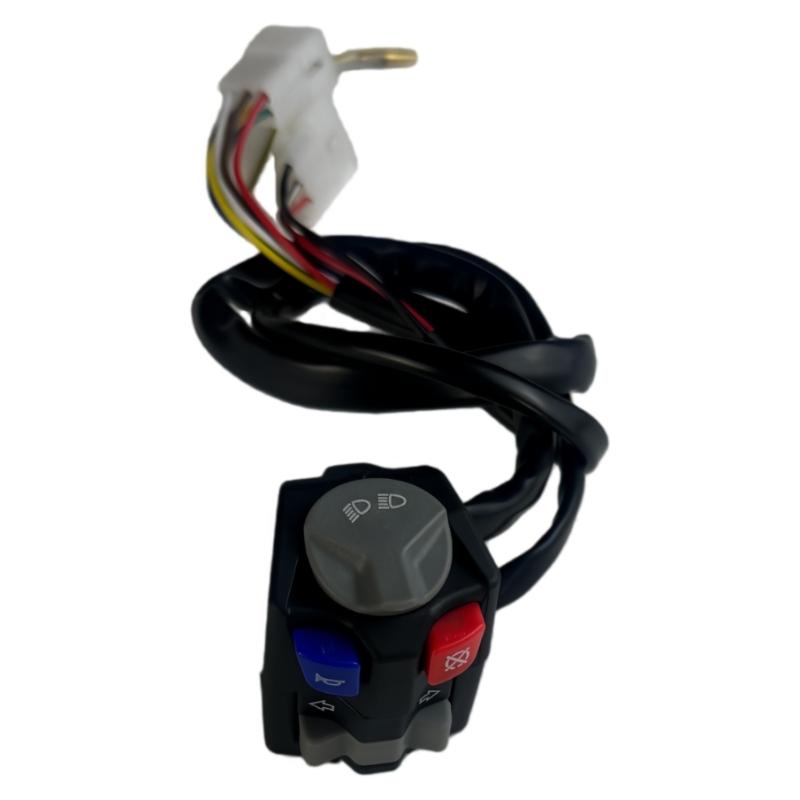 Handlebar Motorcycle Control Switches Assembly for Horn and Turn Signal Use, Replacement Part with Harness