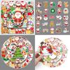 50pcs Santa Claus Xmas Tree Snowman Pvc Waterproof Reusable Stickers For Bag Decoration