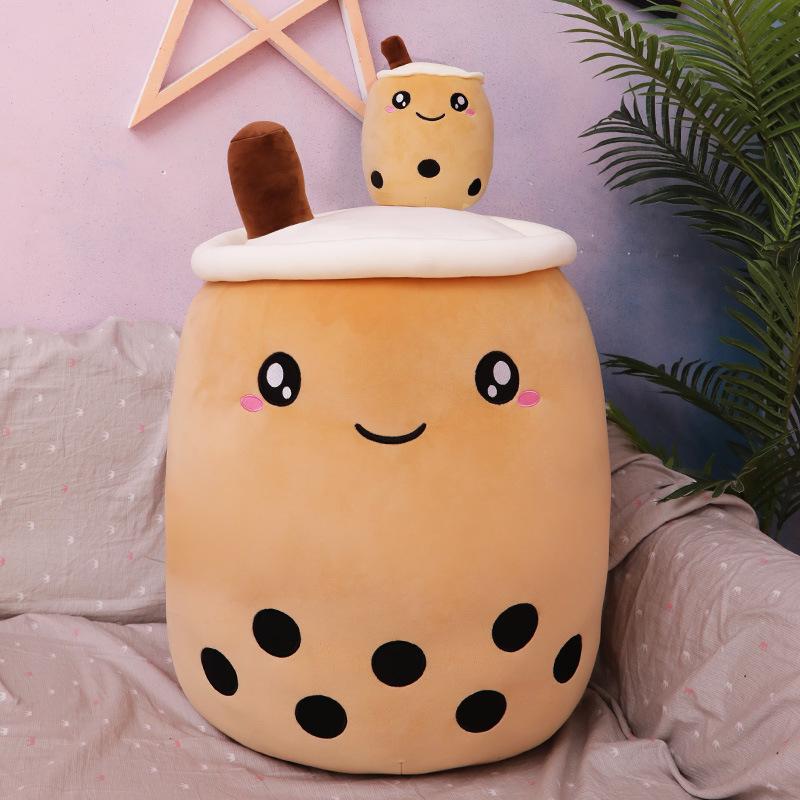 Plush Pearl Milk Tea Cup Hug Pillow Doll