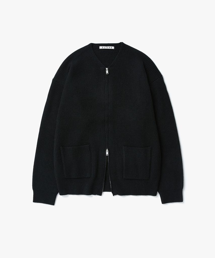 SUARE V-Neck Two-Way Zip-Up Knit - 4 Colors